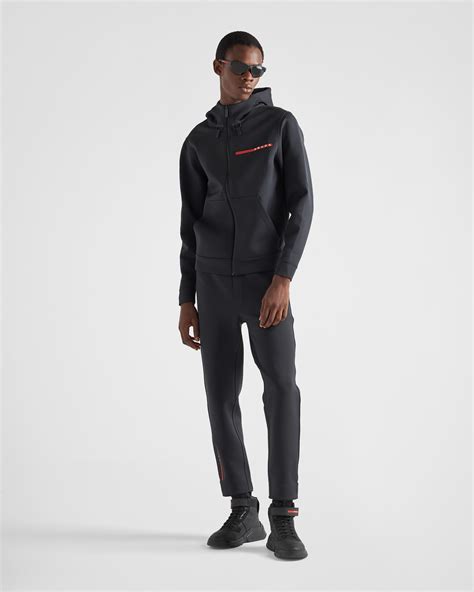 prada track pants sale|prada black tracksuit.